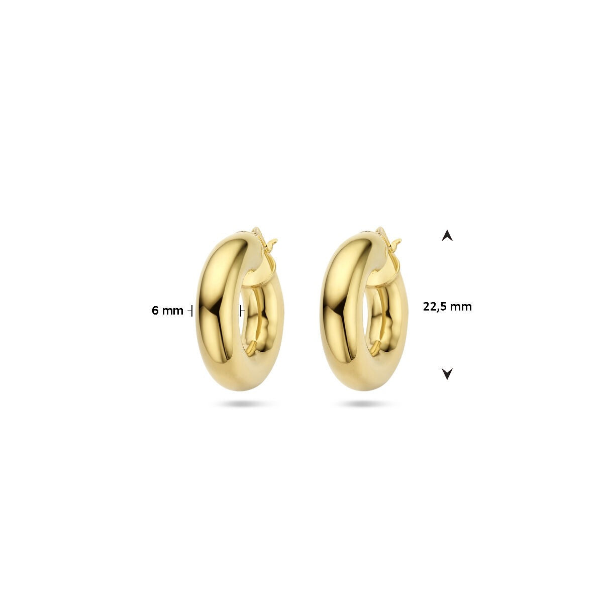 Aros chapados en oro de plata con tubo redondo 6mm