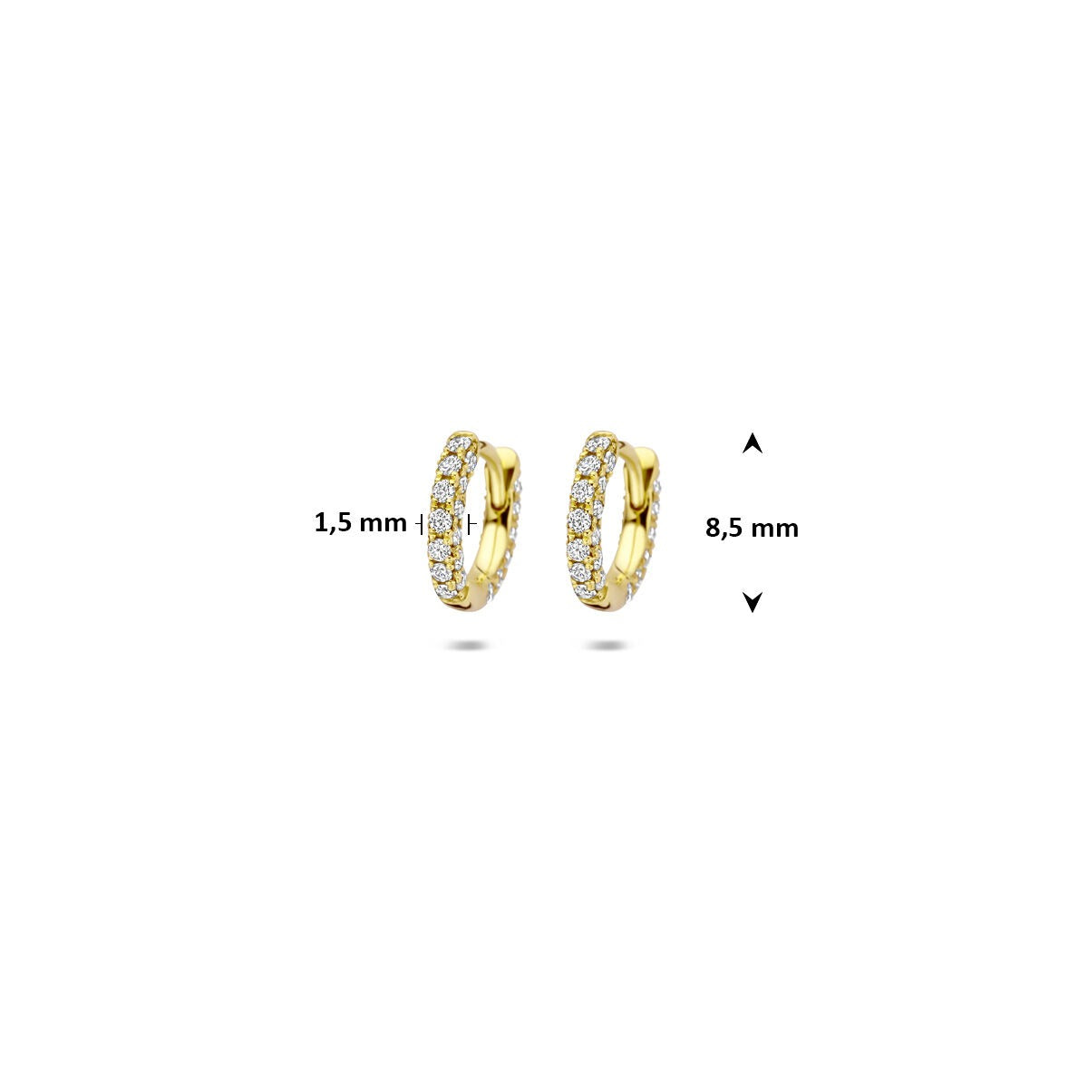 Aros de oro amarillo de 14k con diamantes cultivados en laboratorio - talla brillante