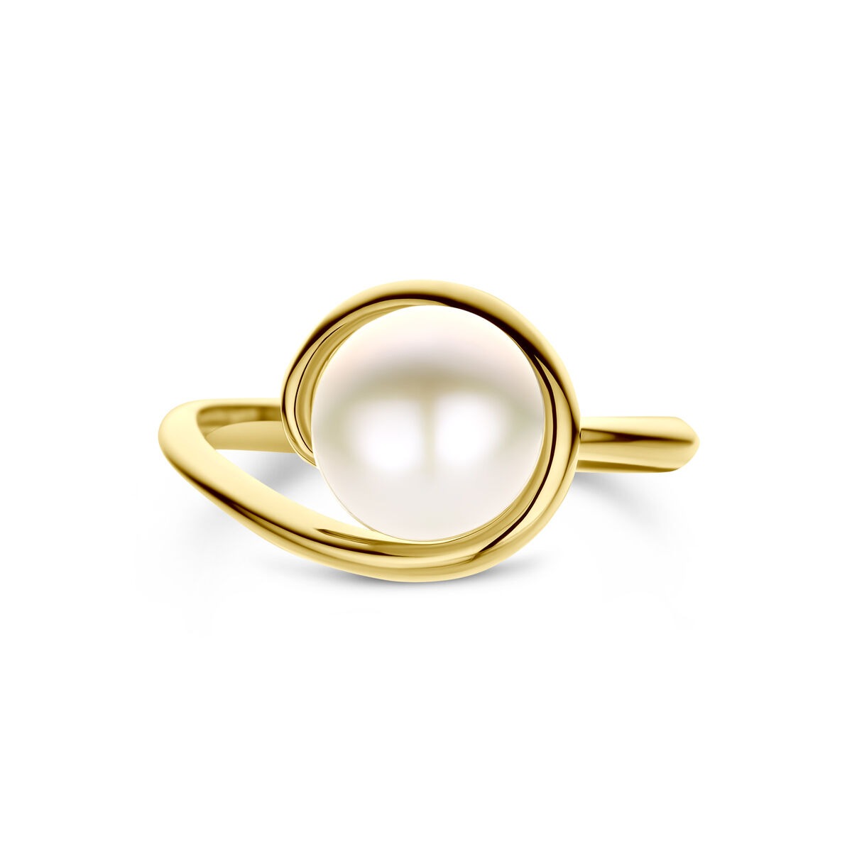 anillo de oro amarillo de 14k con perla