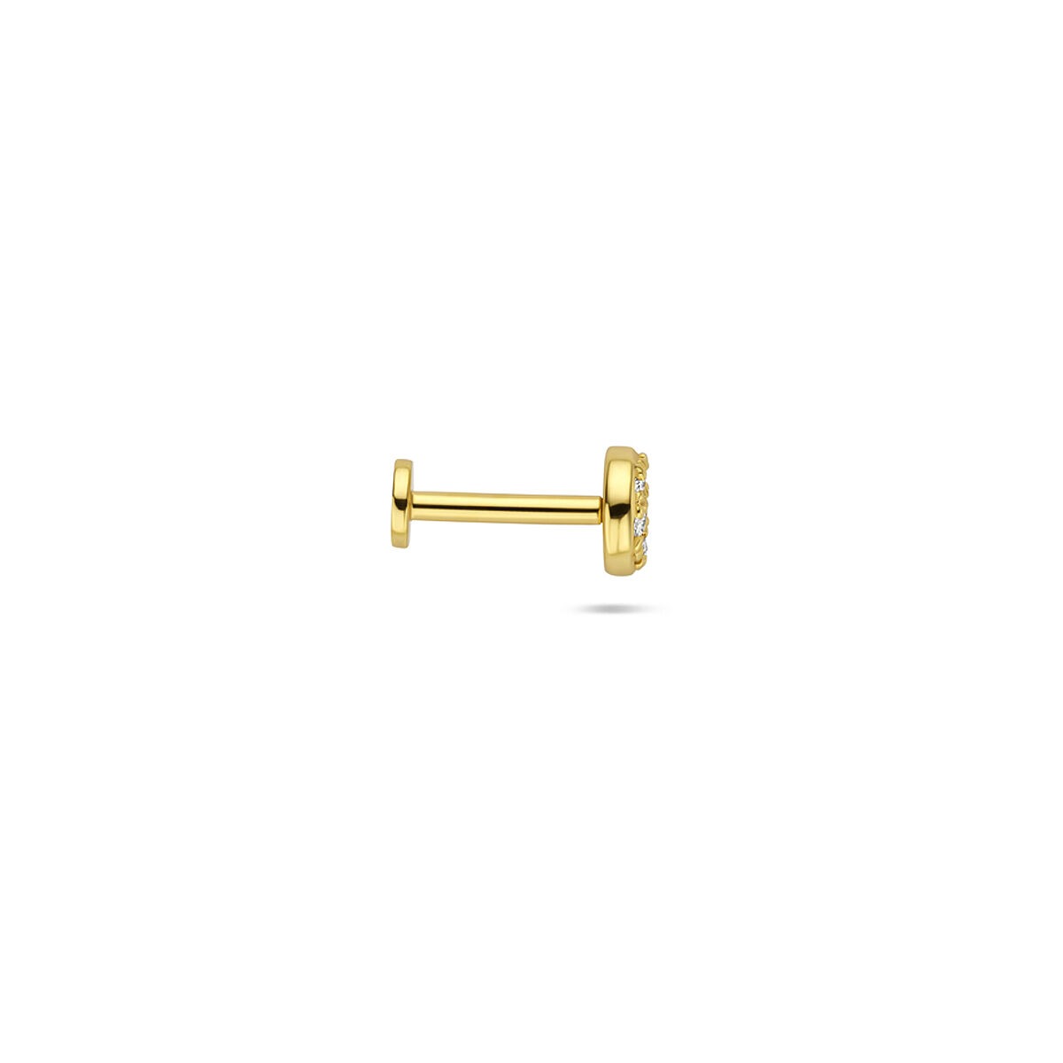 Piercing chapado en oro de plata con circonitas