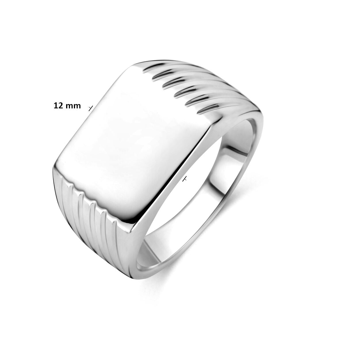 Anillo de sello de hombre en plata - Anillo de grabado rodiado