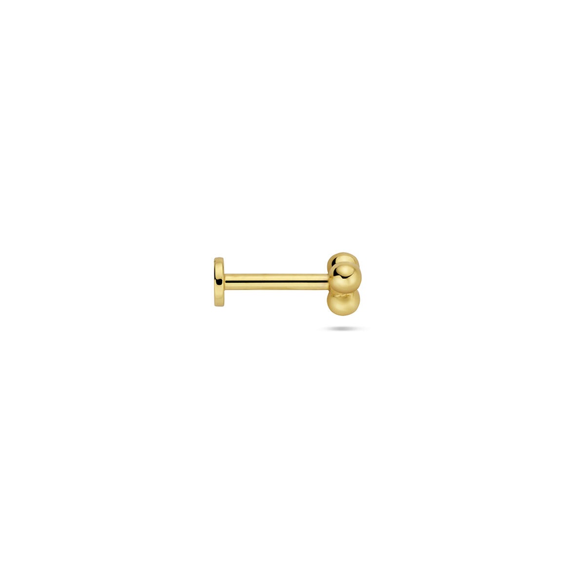 Piercing de plata chapado en oro con tres bolitas – plata 925