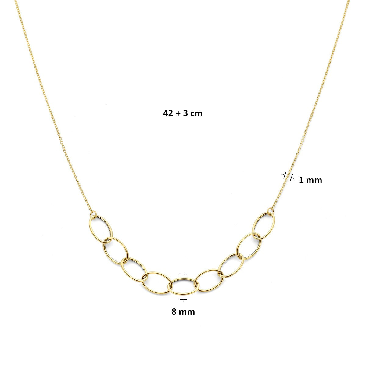 collar de ancla de oro amarillo de mujer