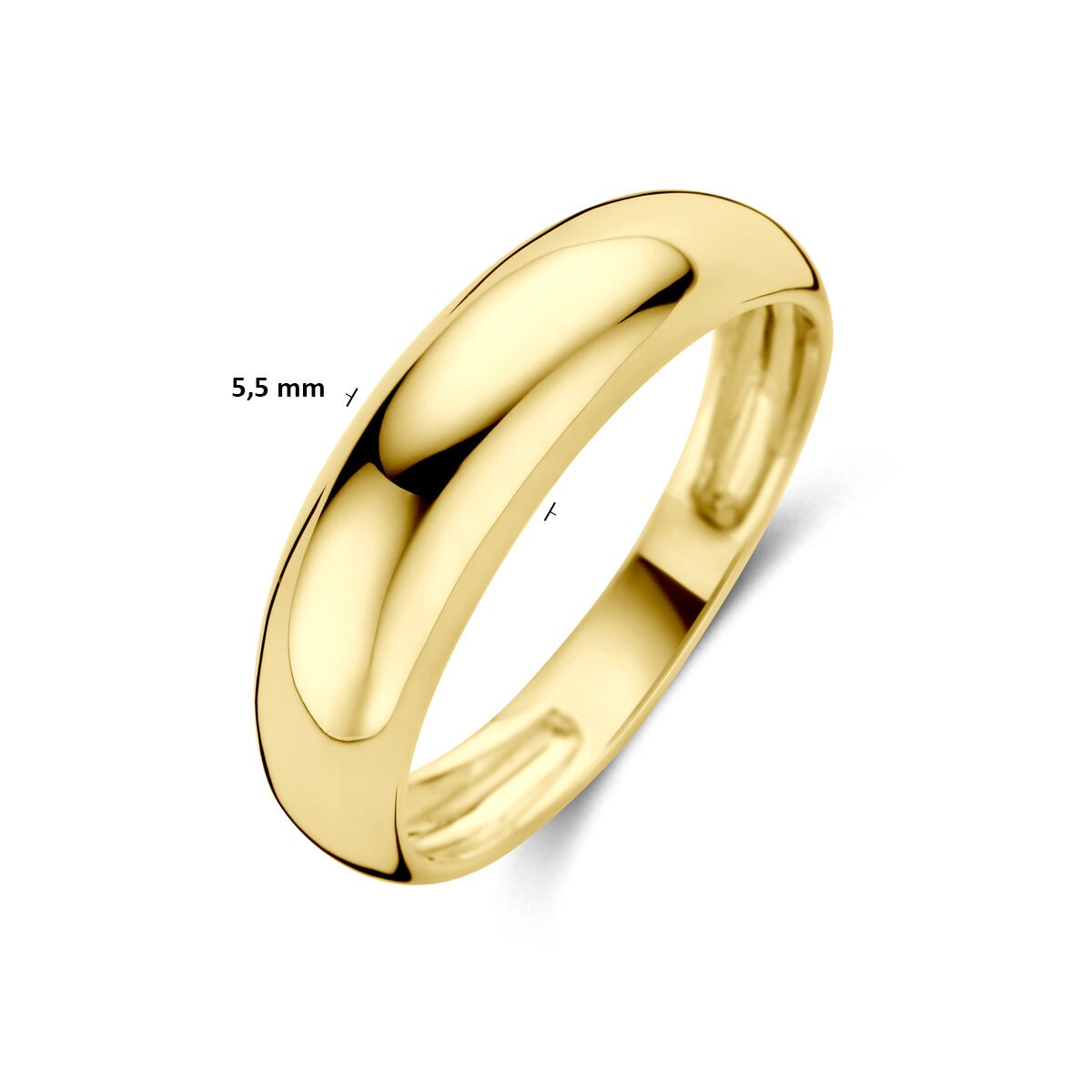 anillo de mujer de oro amarillo de 5.5mm de ancho