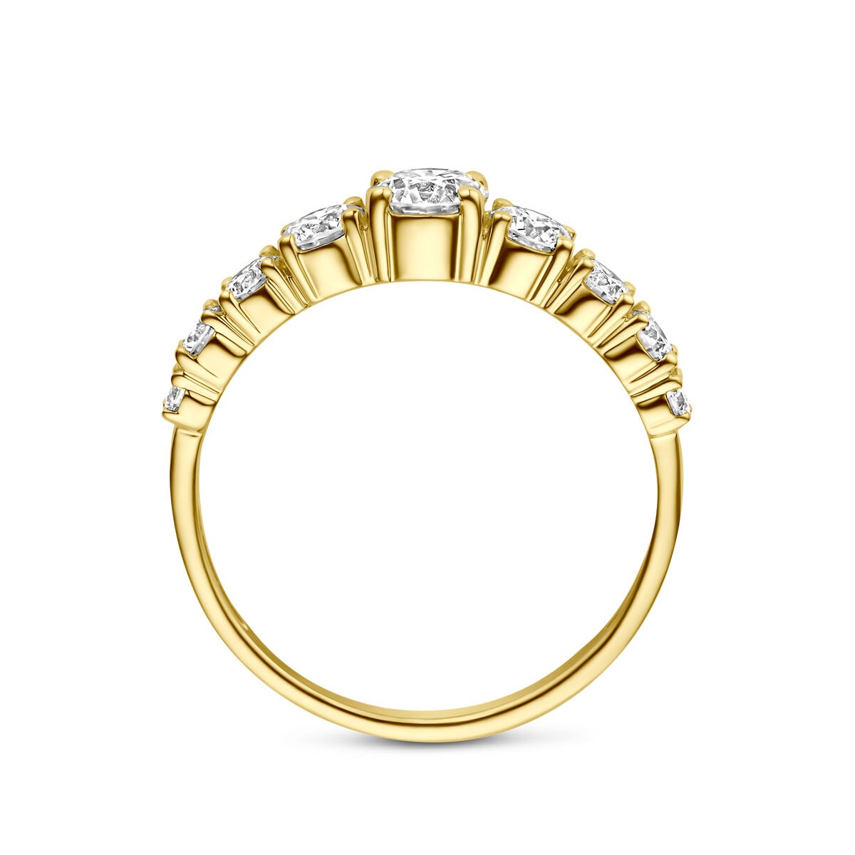 Anillo de oro amarillo de 14k con diamante cultivado en laboratorio