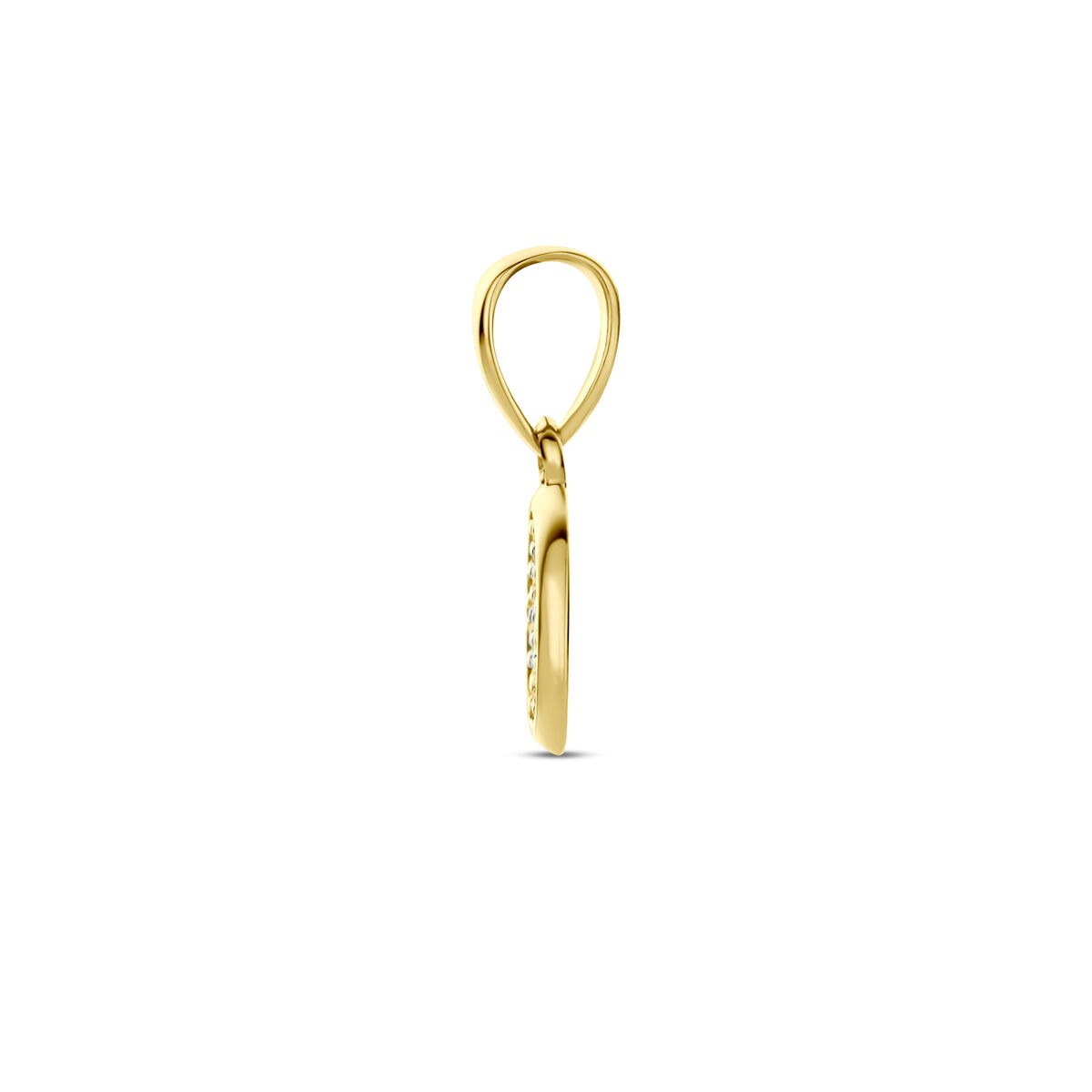 Collar chapado en oro amarillo con colgante de circonita