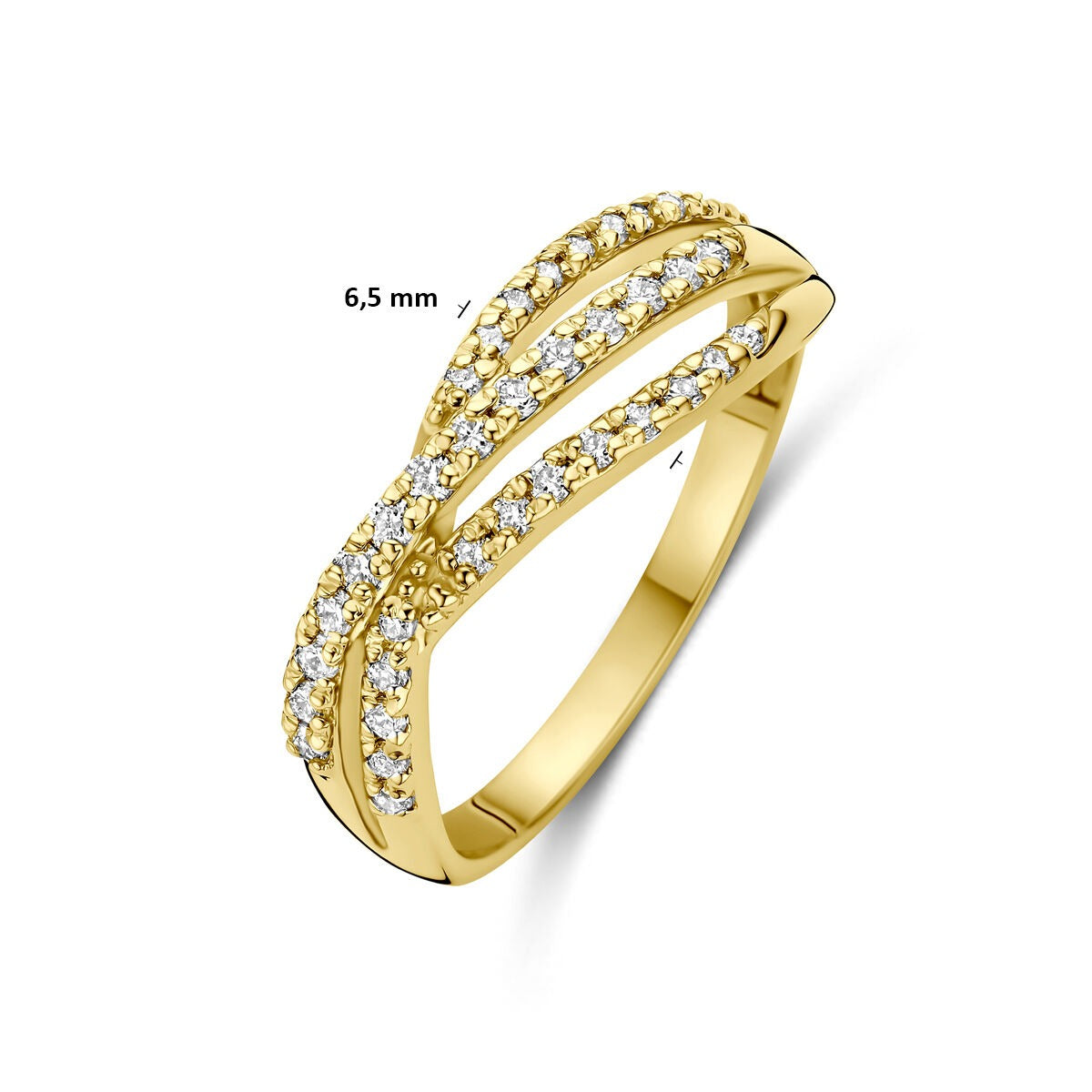 Anillo de oro amarillo de 14k con diamante cultivado en laboratorio