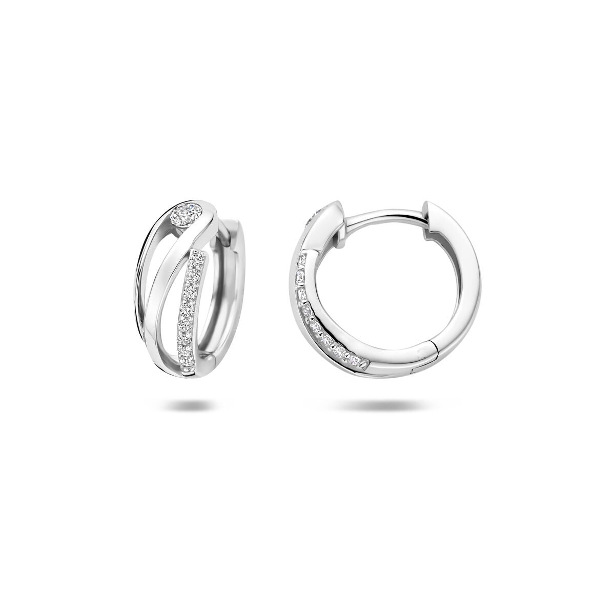 Aros de plata con circonitas – rodiados 925