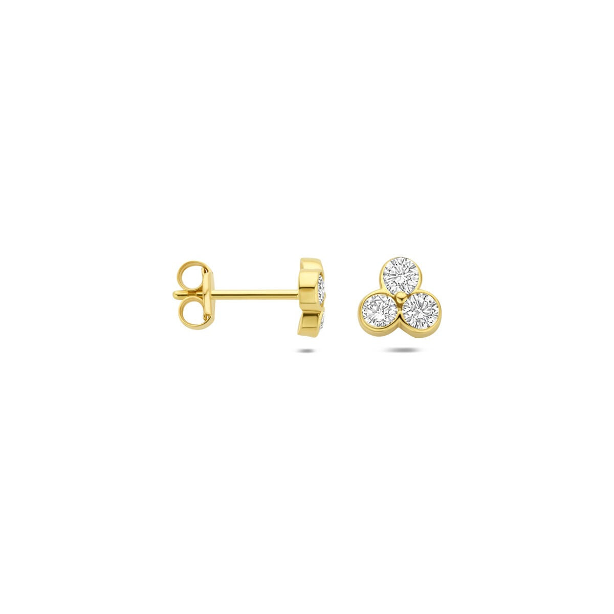 pendientes de botón de oro amarillo con diamante cultivado en laboratorio 0,52 ct