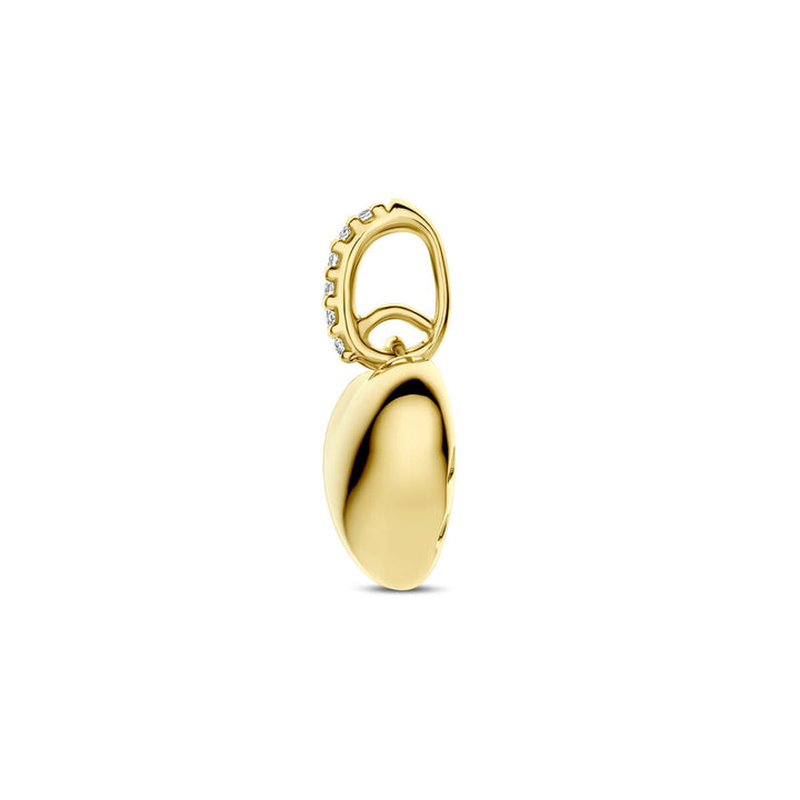 14k Geelgouden hartjeshanger met diamant