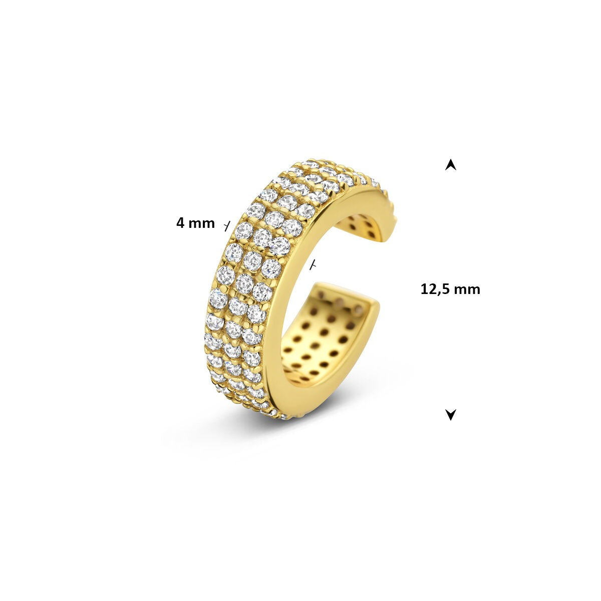 Ear cuff chapado en oro de plata con circonitas – glamour sutil sin piercing
