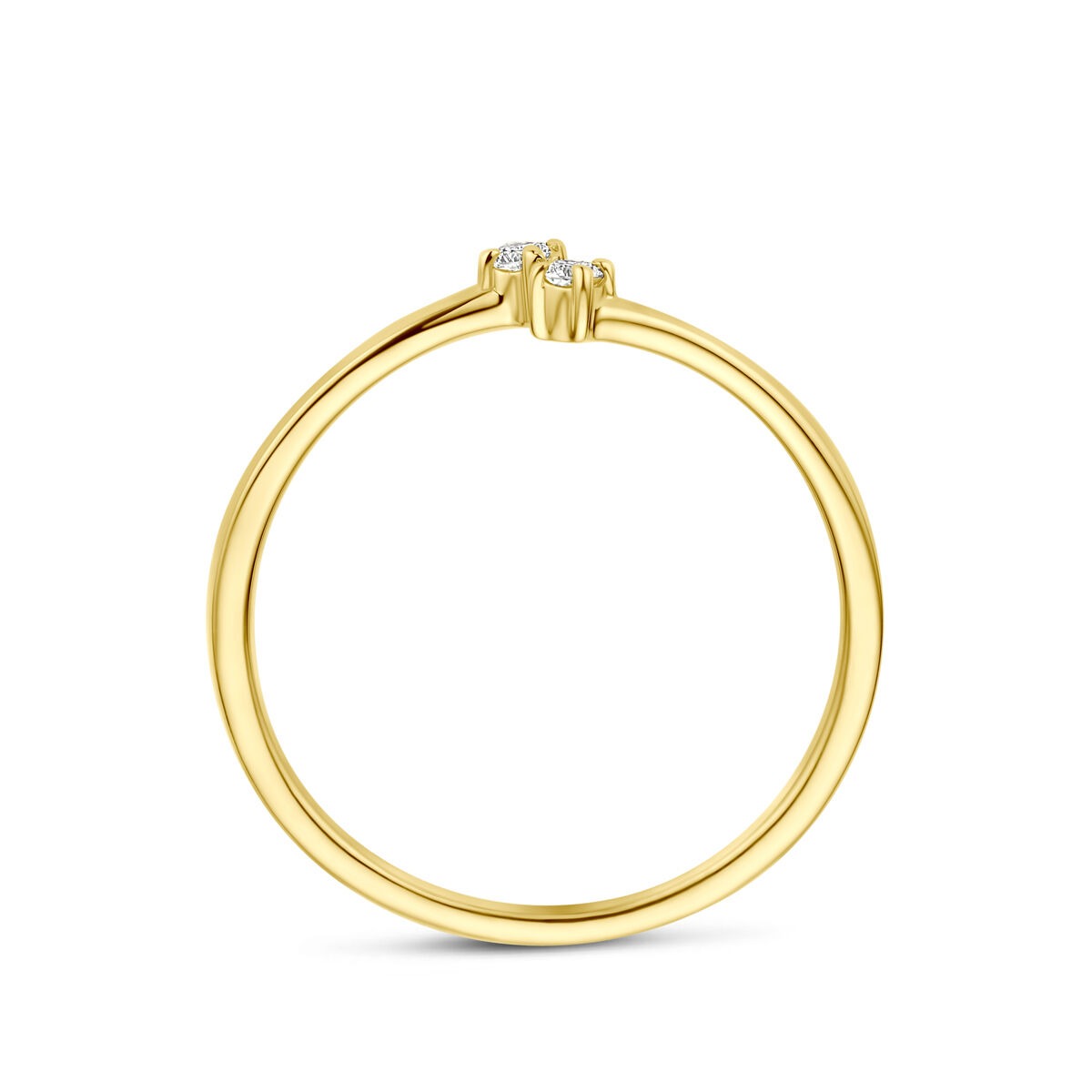 Anillo de oro amarillo de 14k con diamante de 0,05 ct