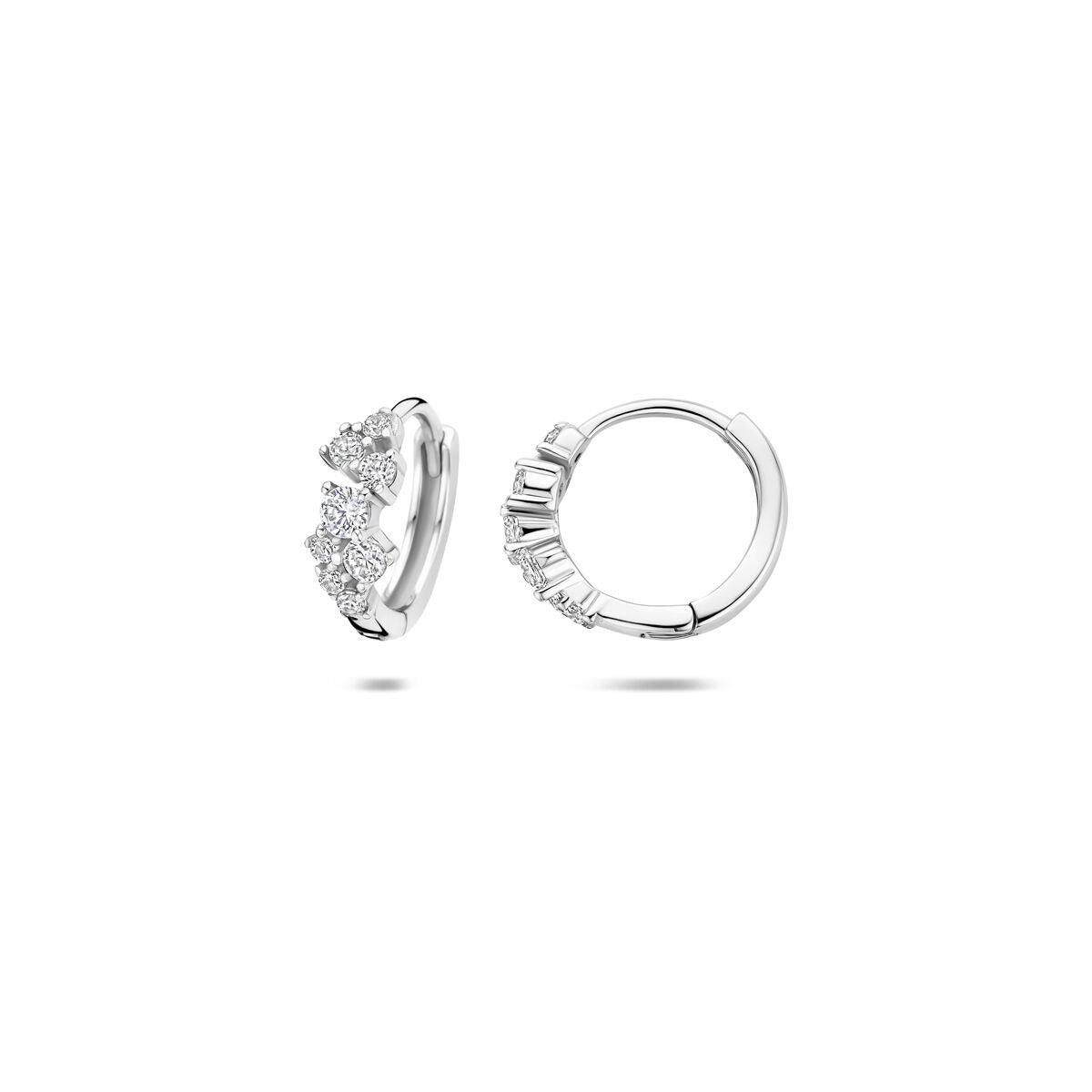 Aros de plata rodiada con circonitas