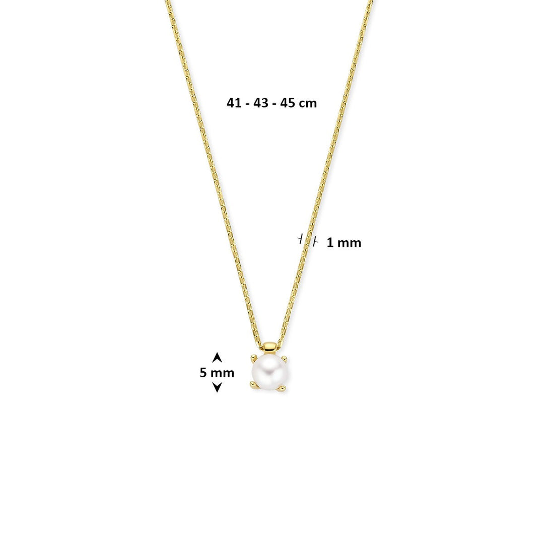 14k Geelgouden parel collier dames