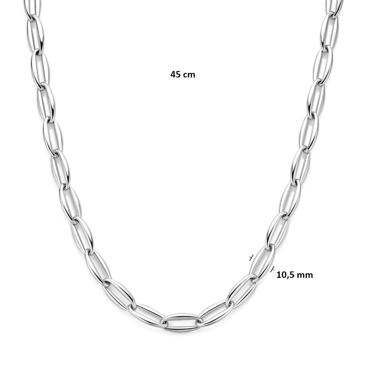 Collar de ancla de plata rodiada sin colgante 925