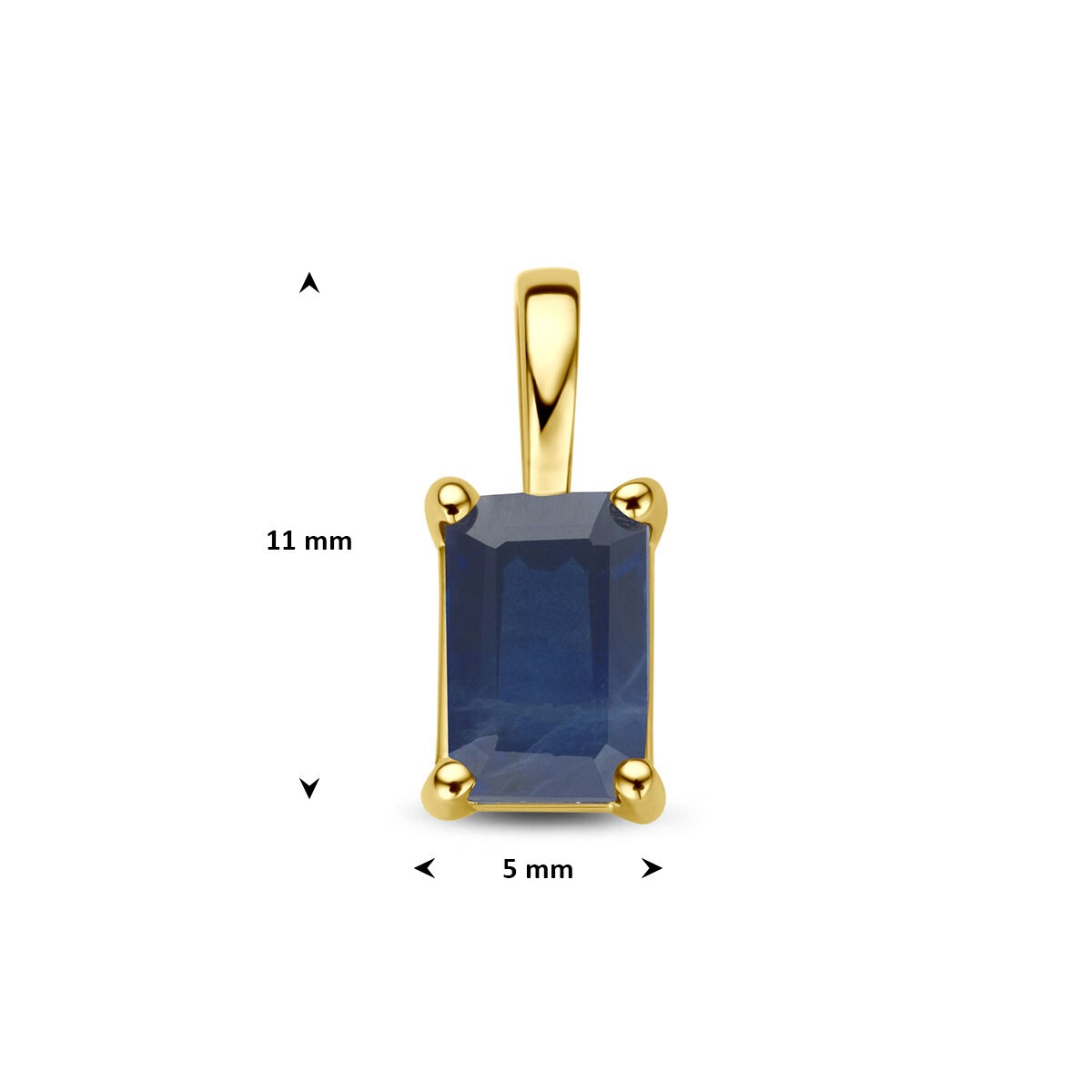 colgante de oro amarillo con zafiro