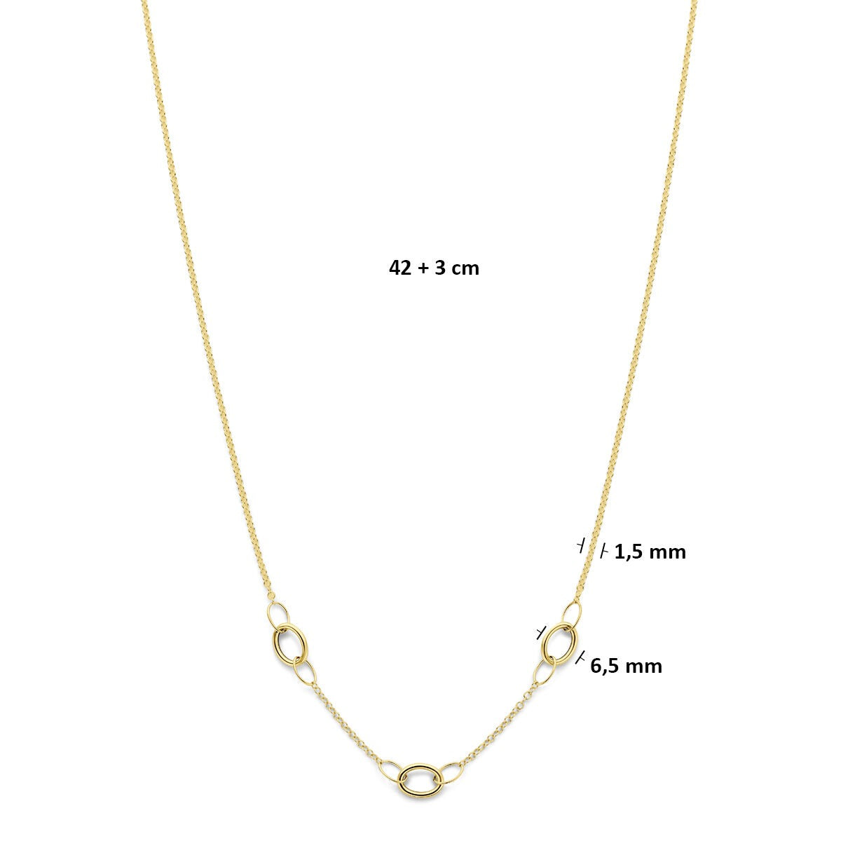 collar de oro amarillo de 14k