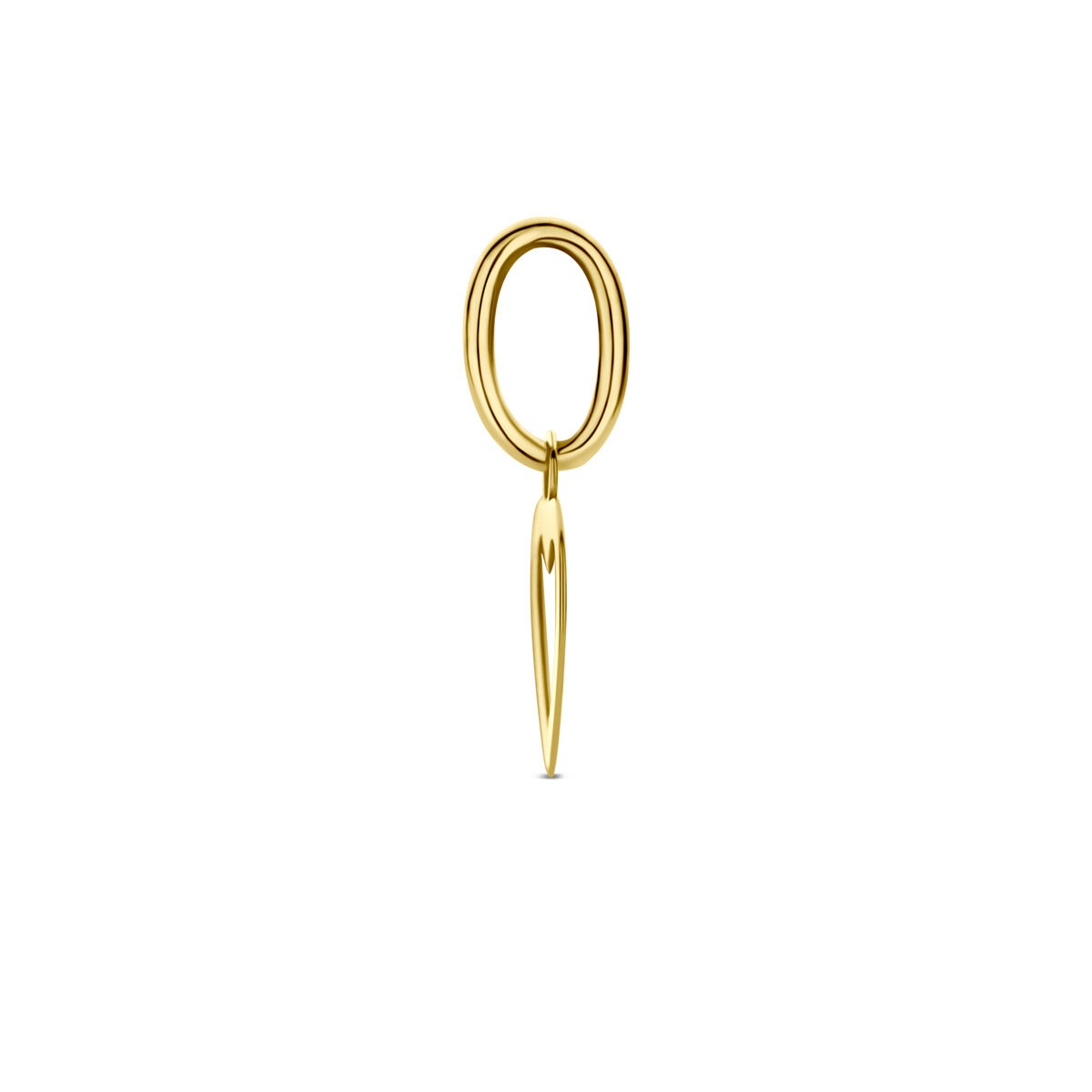 colgante de corazón de oro amarillo de 14k
