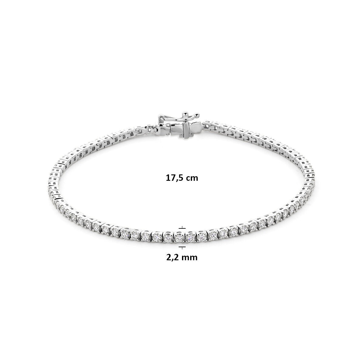 Pulsera de tenis de plata 925 con diamante cultivado en laboratorio
