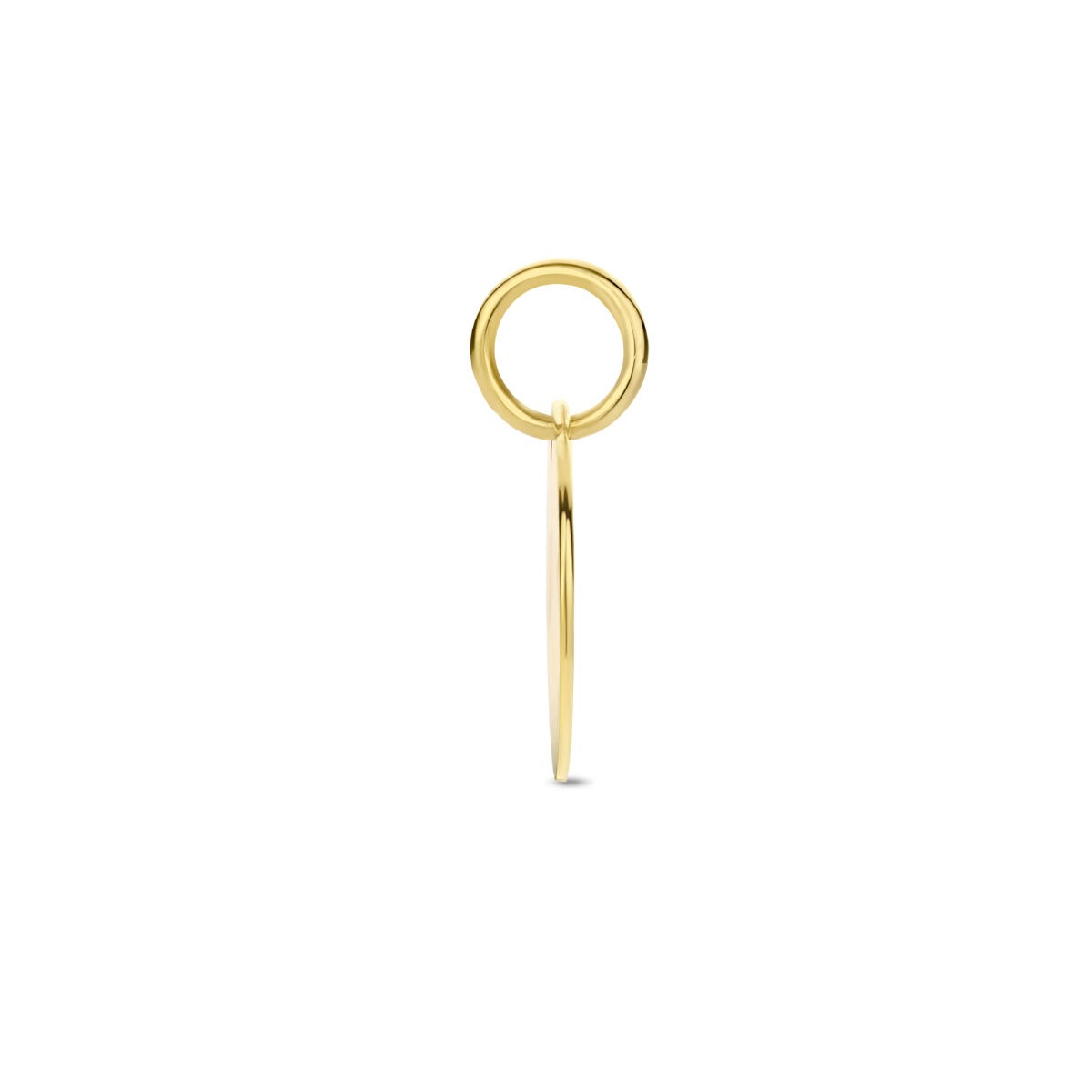 colgante redondo de grabado en oro amarillo de 9k
