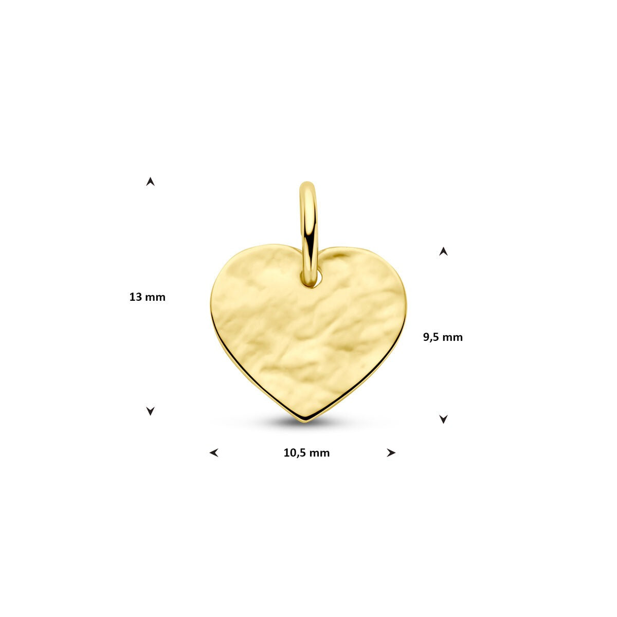 colgante de grabado en oro amarillo corazón 9k