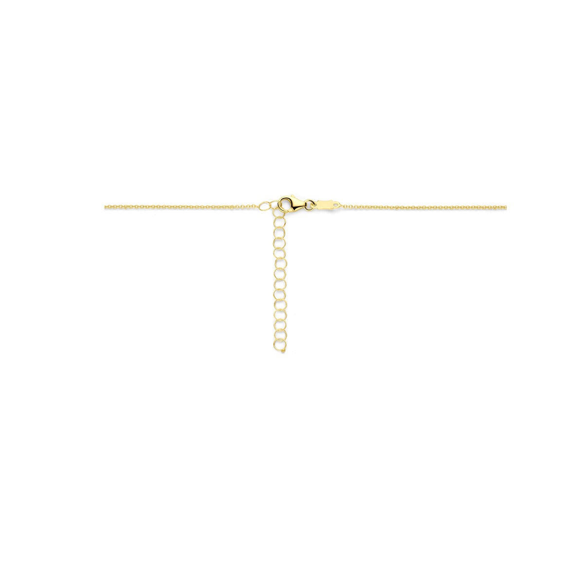 Collar de mujer en oro de 14k con corazón y diamante