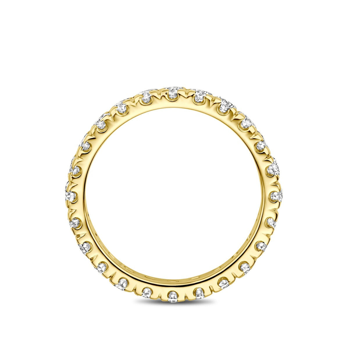 Anillo de oro amarillo de 14k con diamante cultivado en laboratorio