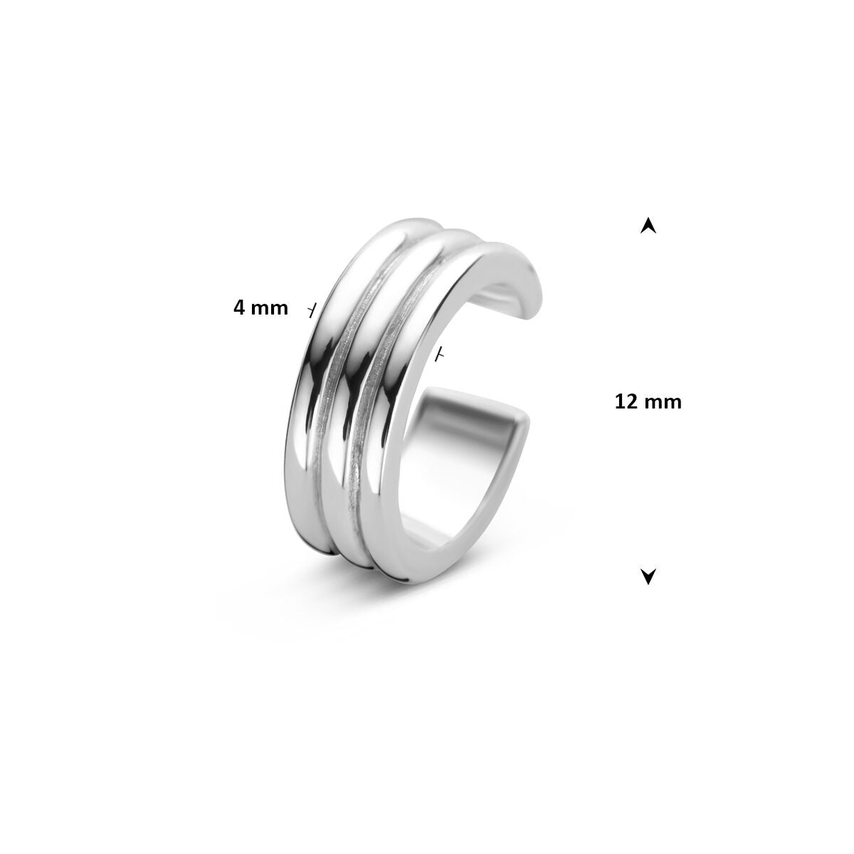 Ear cuff de plata rodiado 925 – diseño minimalista