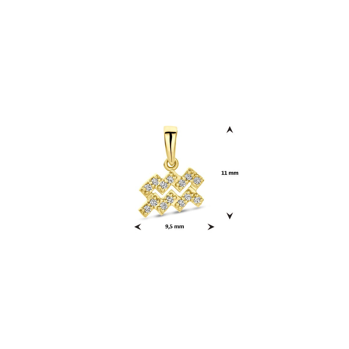 colgante de oro amarillo del signo zodiac con diamante