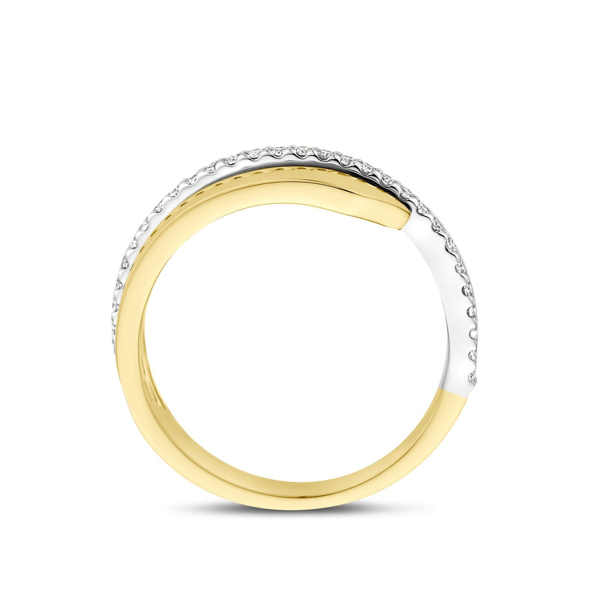 anillo de oro bicolor con diamante 0.21ct