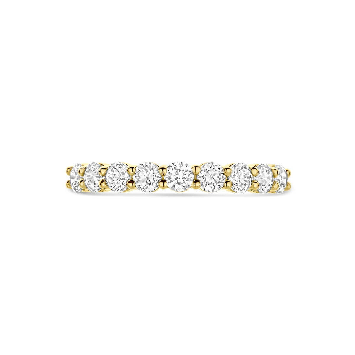 Anillo de oro con circonitas – 14k oro amarillo