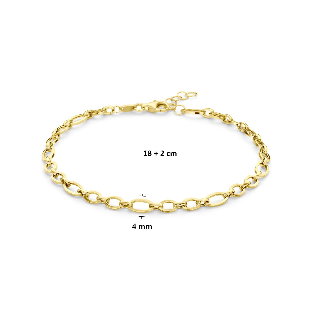 pulsera de ancla de oro amarillo de 14k