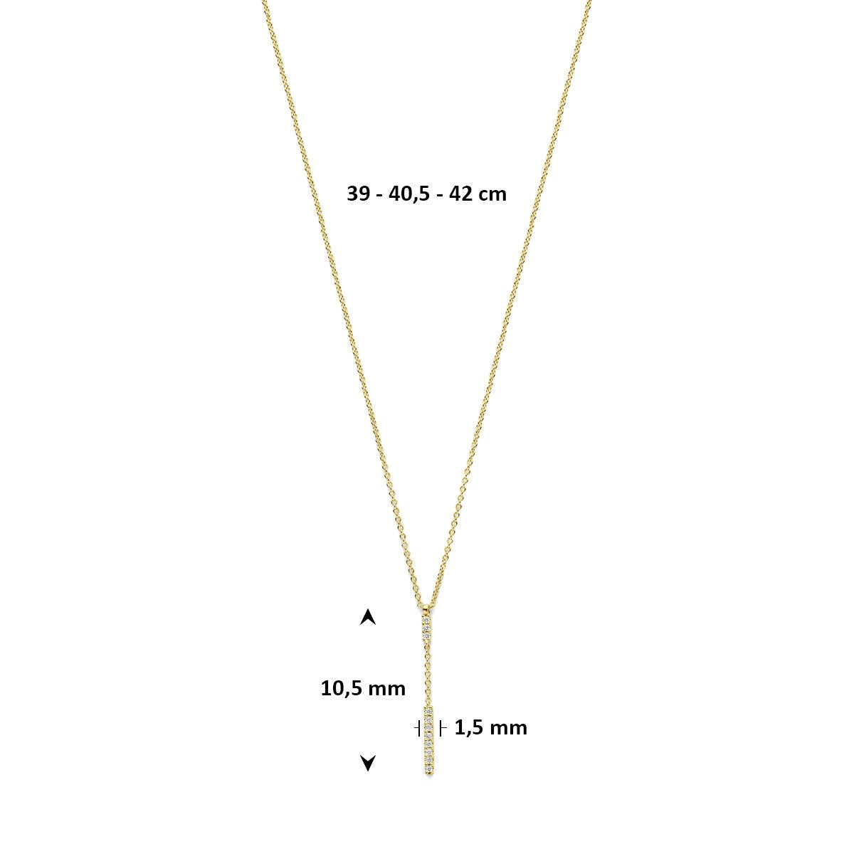 collar y de oro amarillo con diamante
