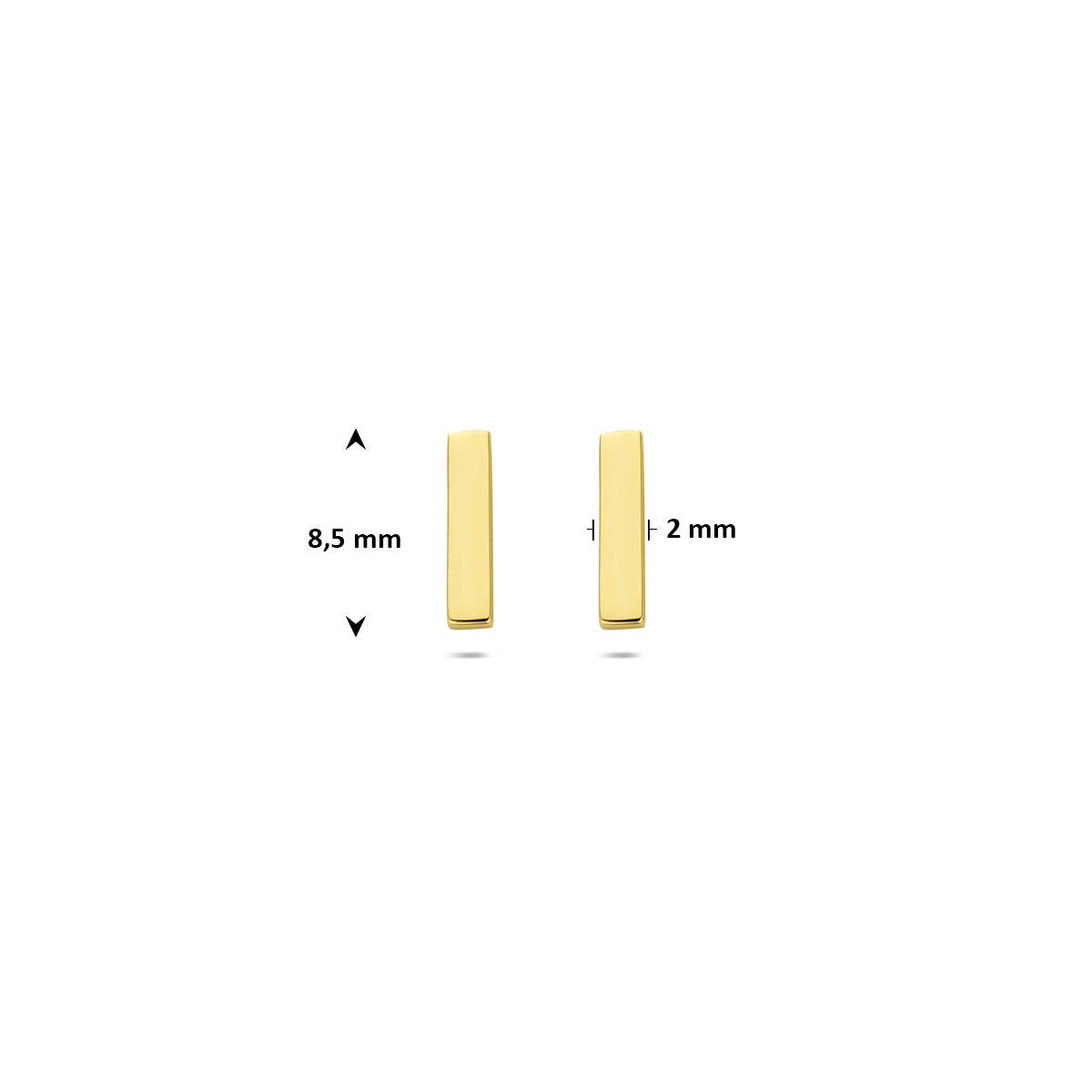 9k Oro amarillo Pendientes de botón Balkje