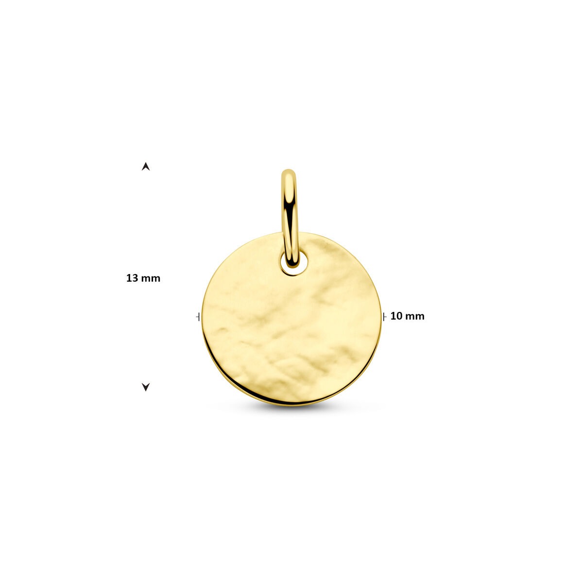 Colgante redondo chapado en oro amarillo con grabado 9k