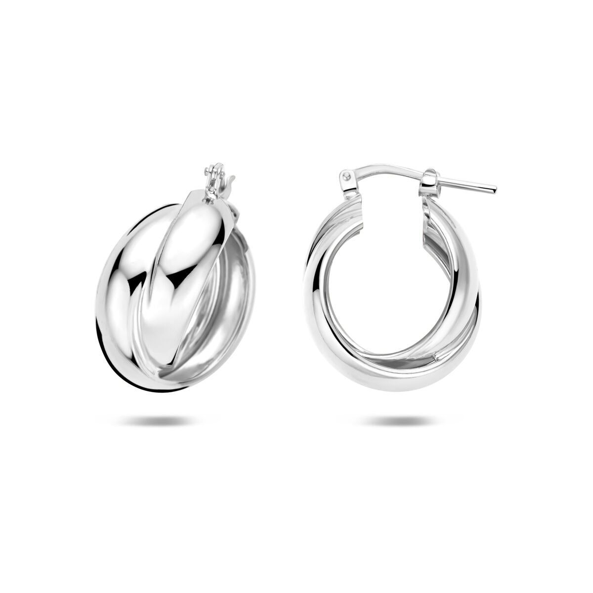 Aros de plata 925 rodiados 22 x 10 mm