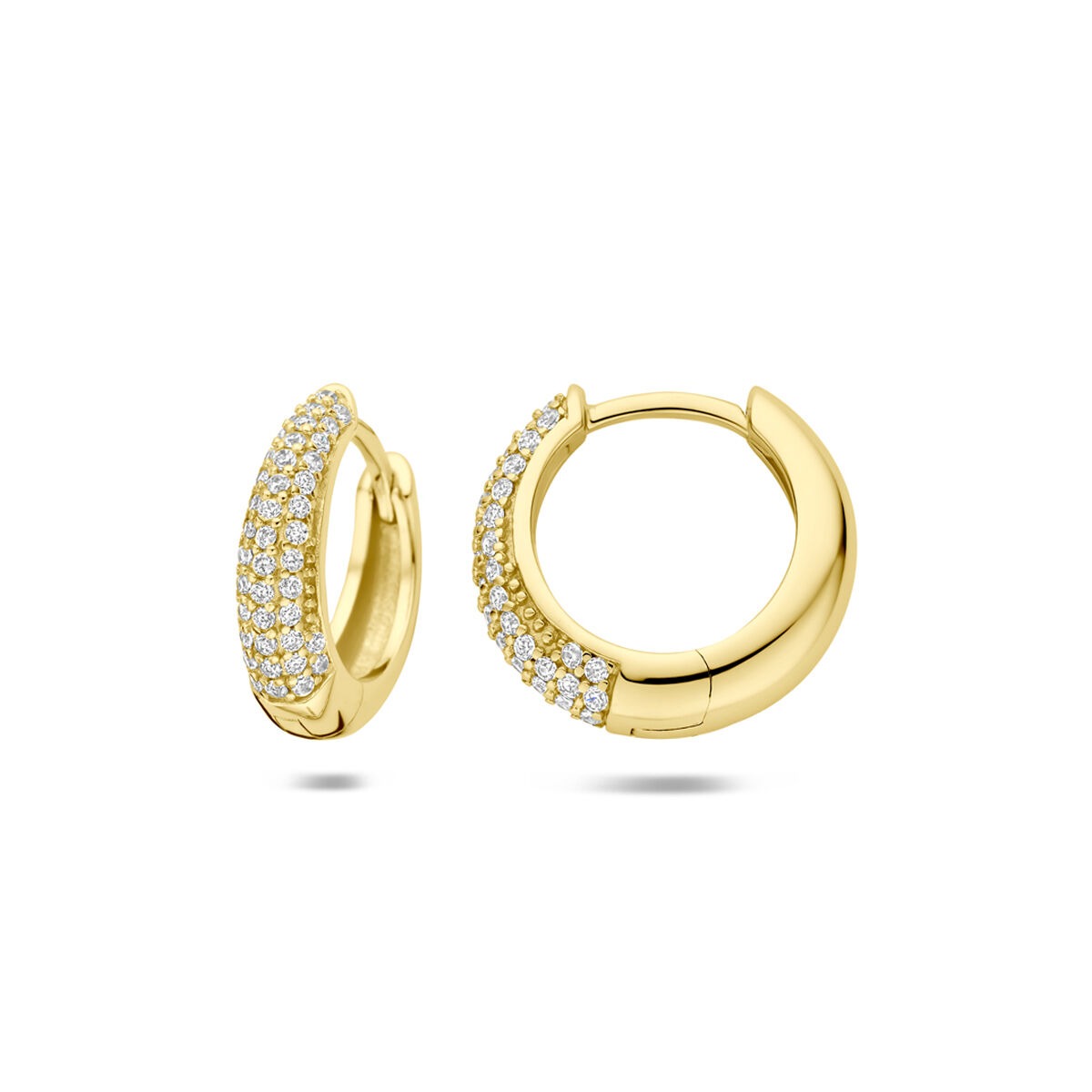 Aros chapados en oro de plata 925 con circonitas