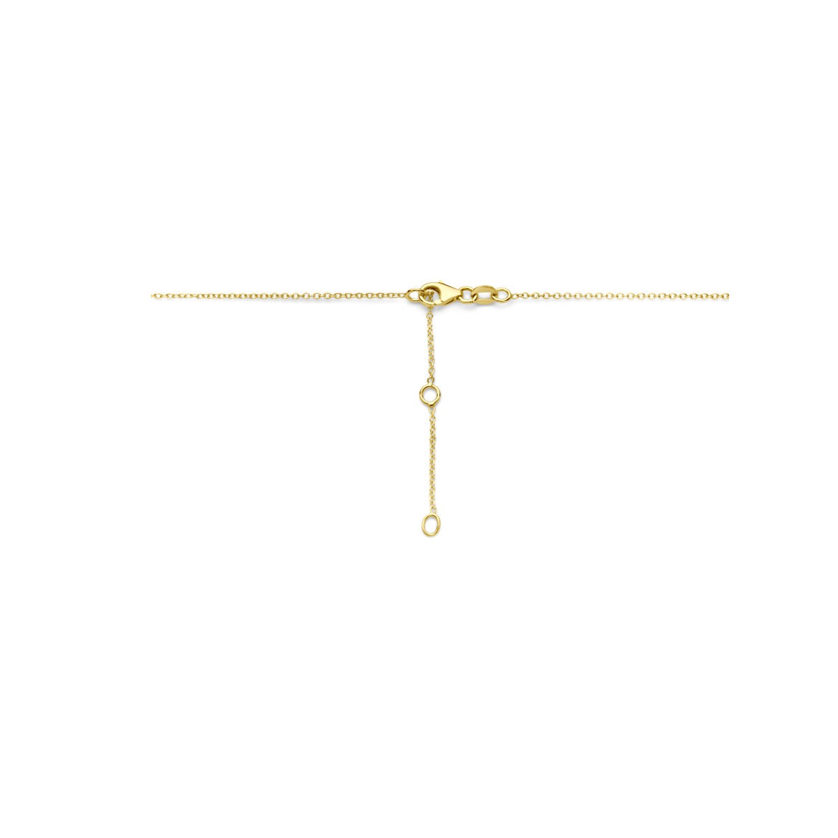 collar de oro amarillo con zirconia en forma de corazón