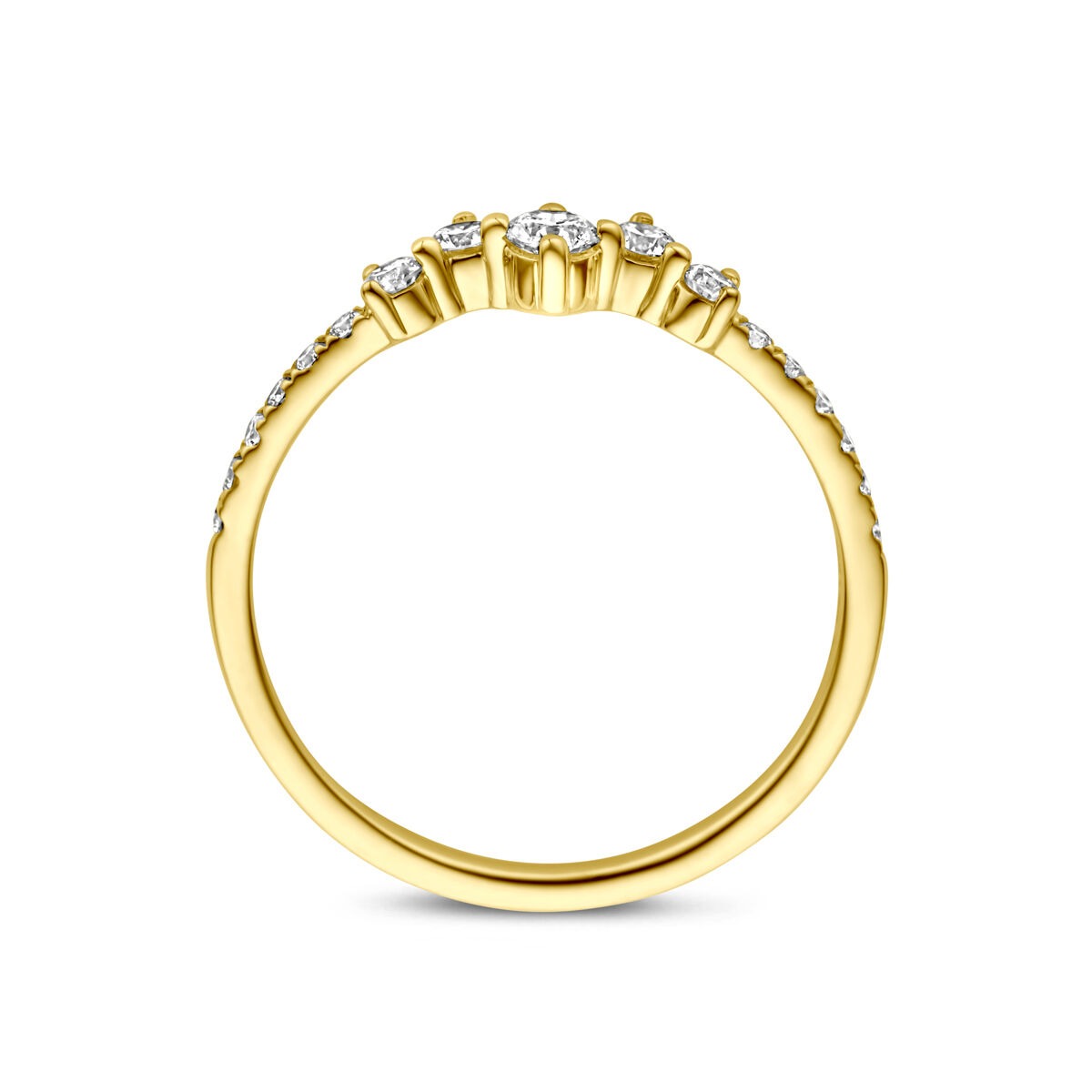 Anillo de mujer en oro amarillo de 14k con diamante cultivado en laboratorio de 0.33ct