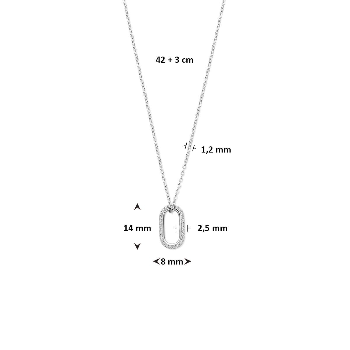 Collar de plata rodiado con circonitas – Entourage