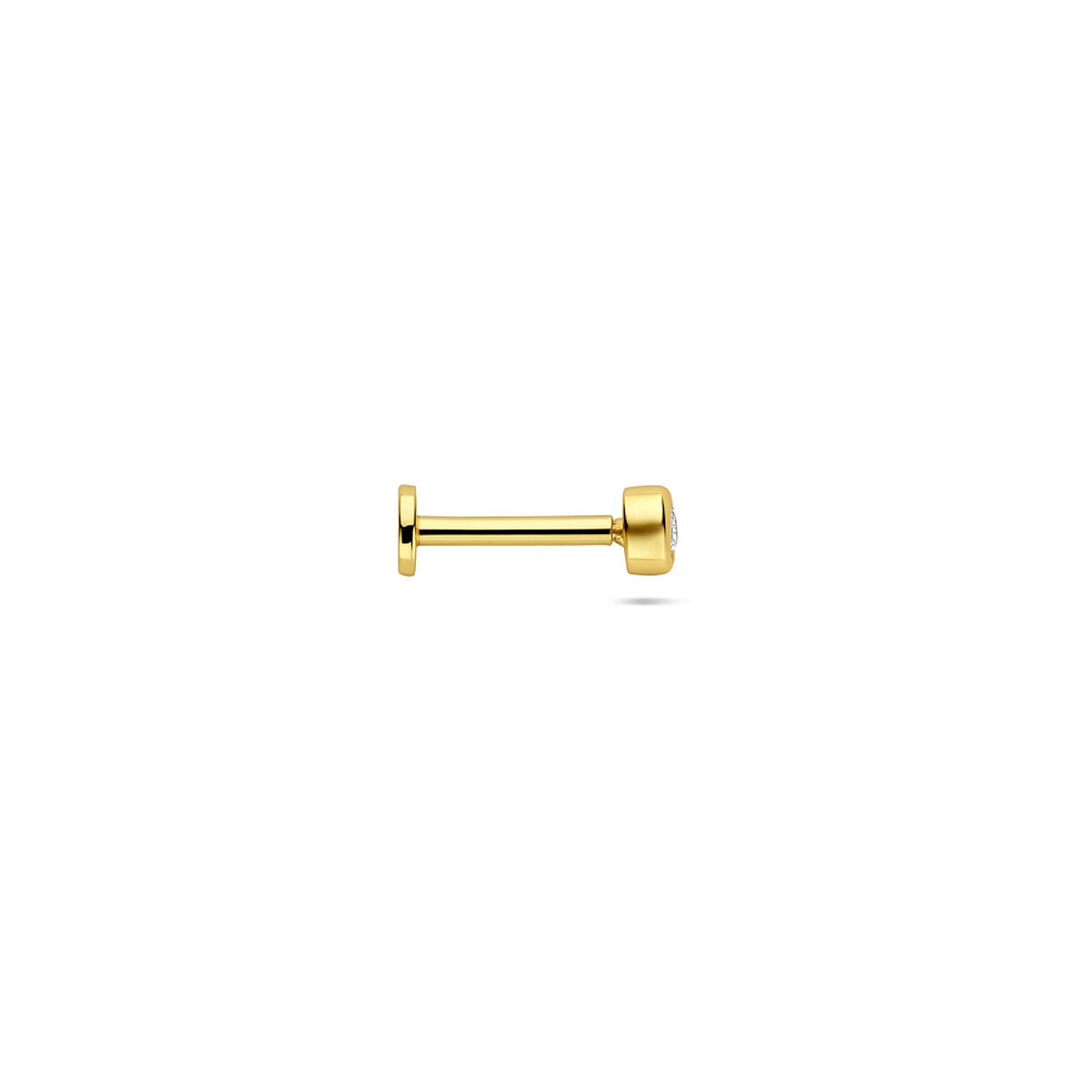 Piercing chapado en oro de plata 925 con circonita redonda