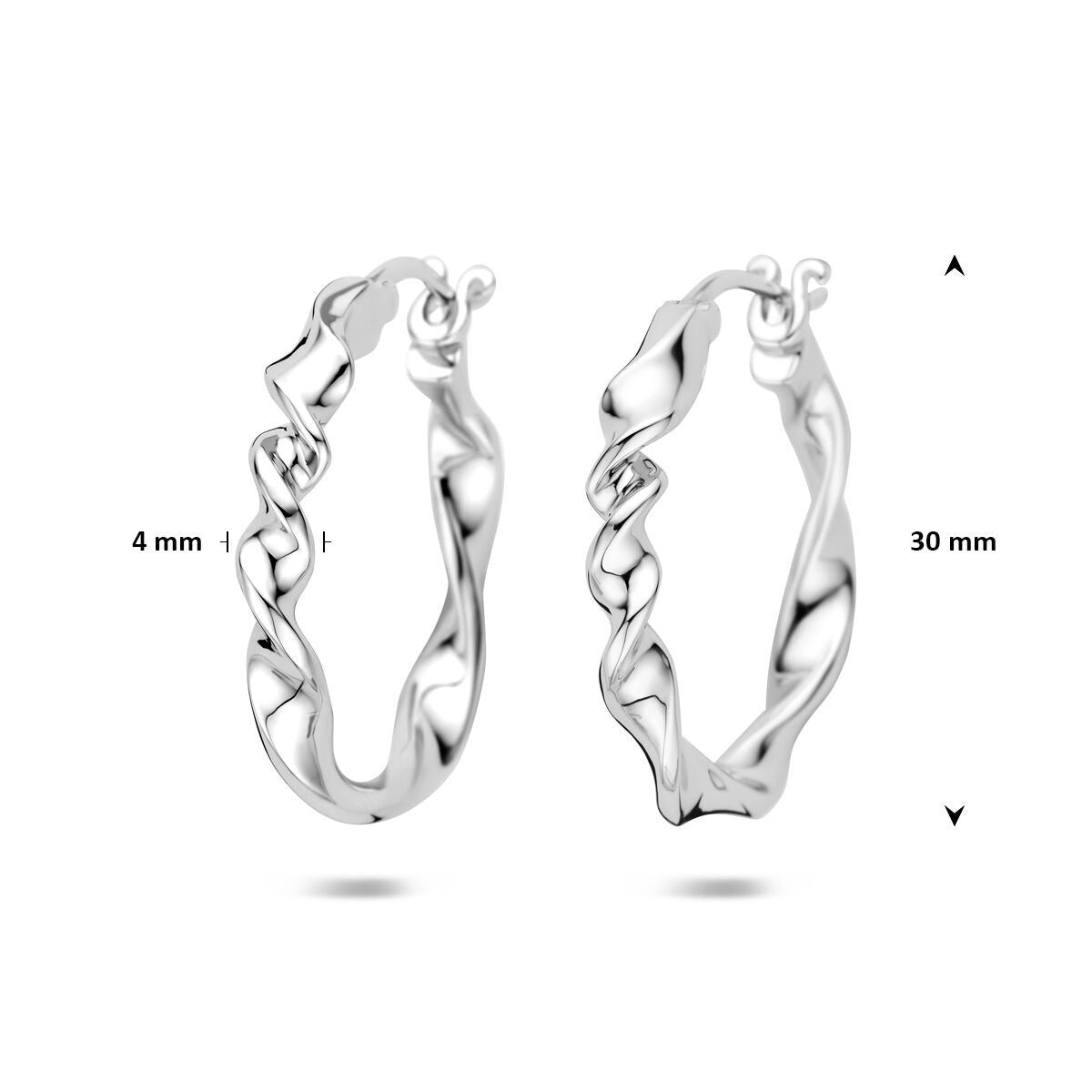 Aros de plata de mujer – rodiados 30 mm