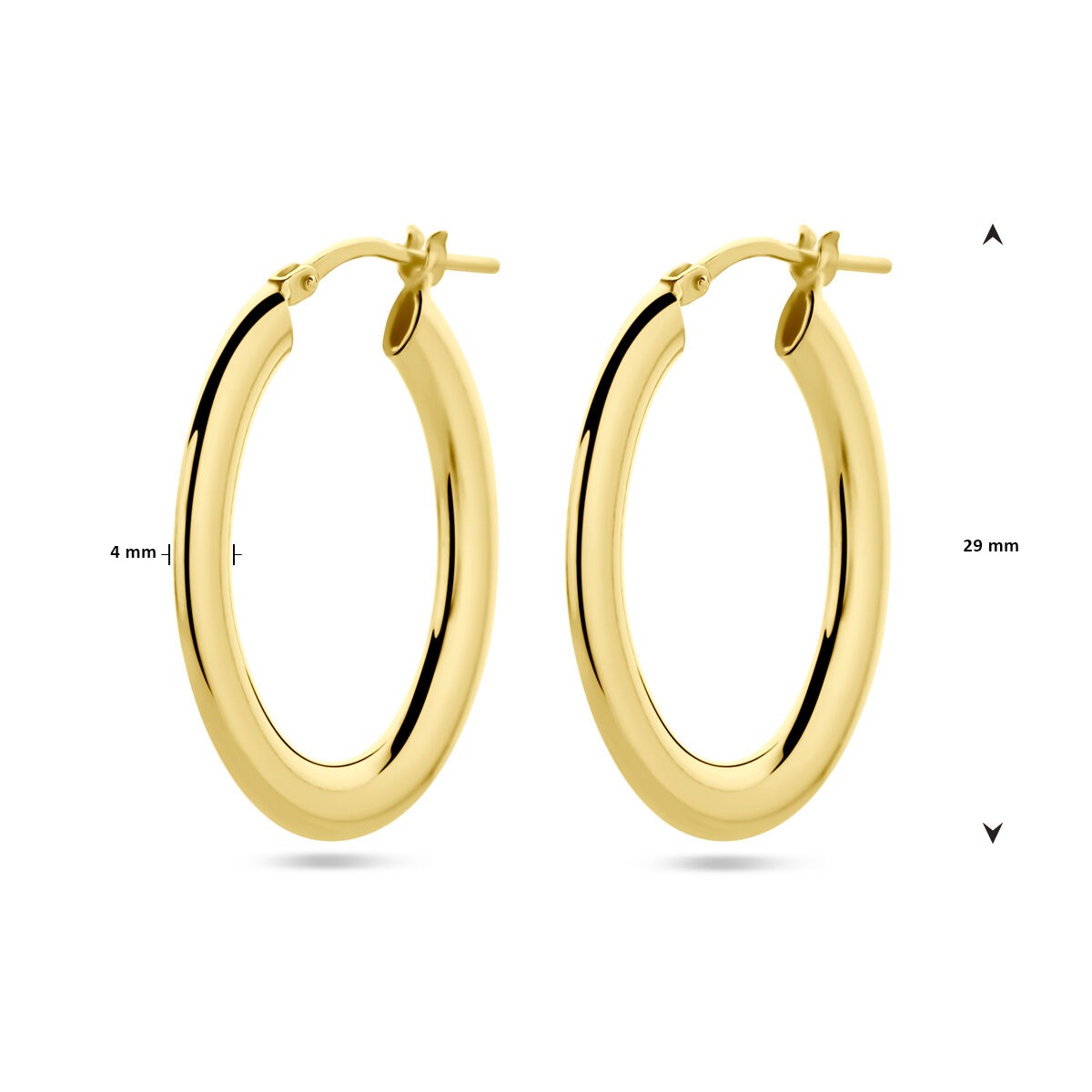 Aros de plata chapados en oro – 29x4 mm