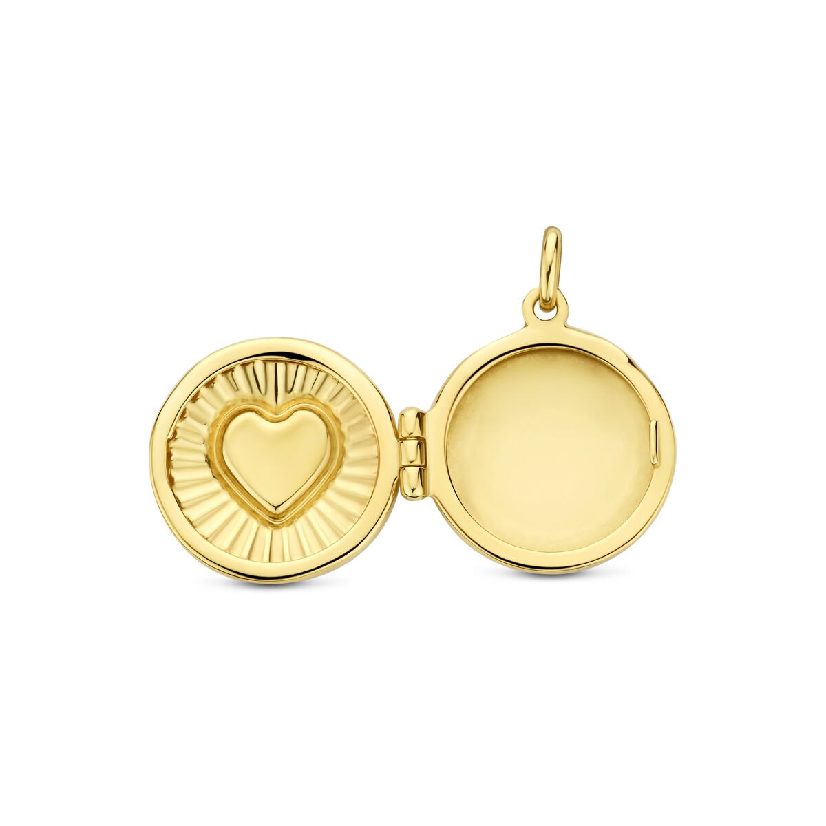 medallón de oro amarillo con corazón