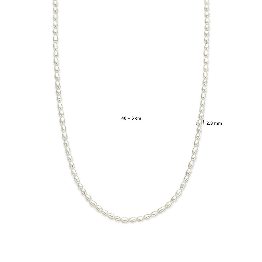 Parel collier met zoetwaterparels en 14k geelgouden sluiting