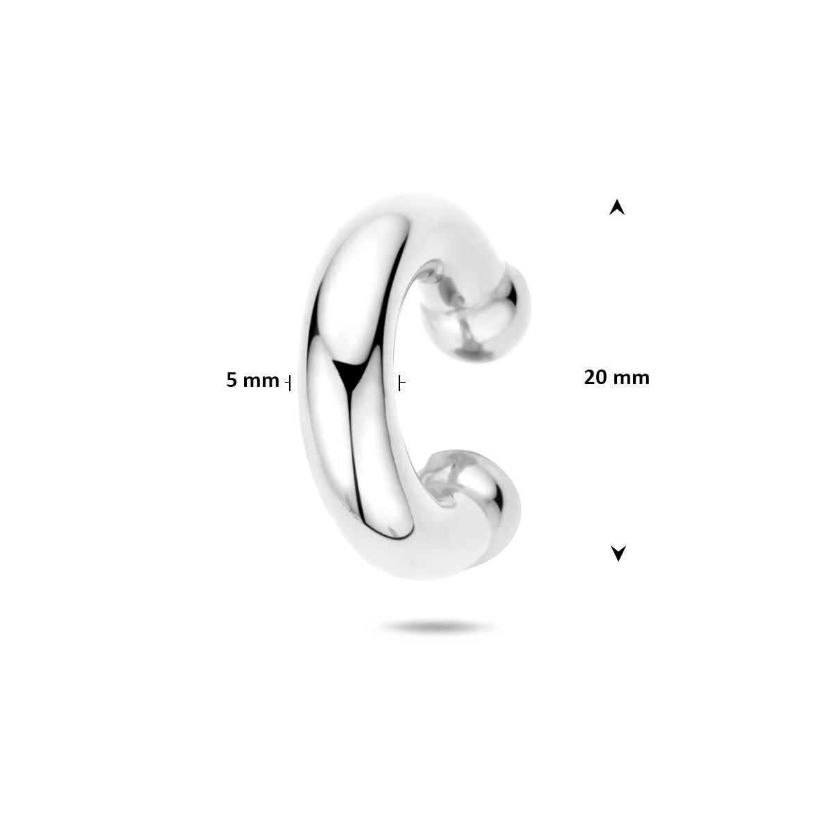 Ear cuff de plata 20 x 5 mm