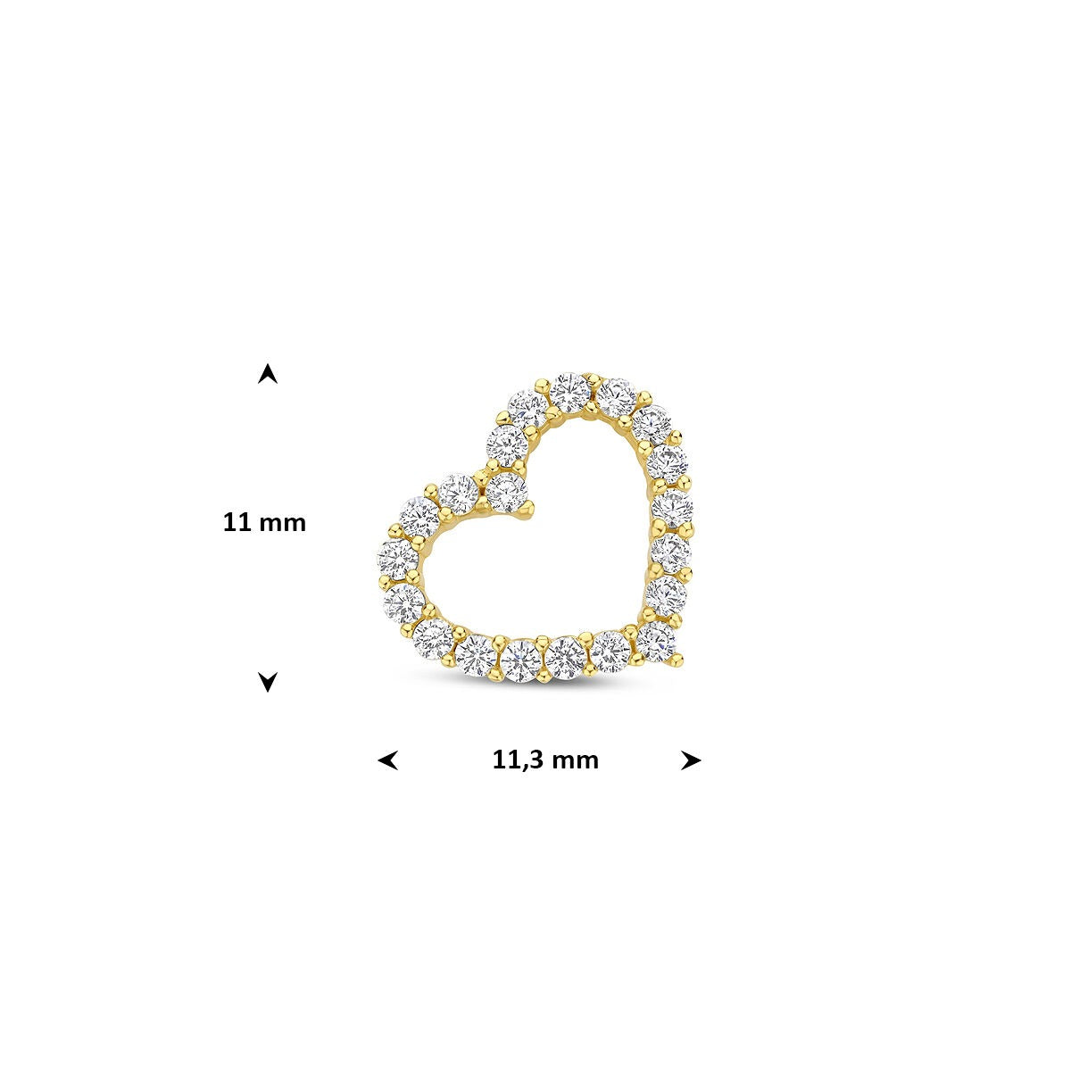 Colgante de oro con corazón de circonita – 14k