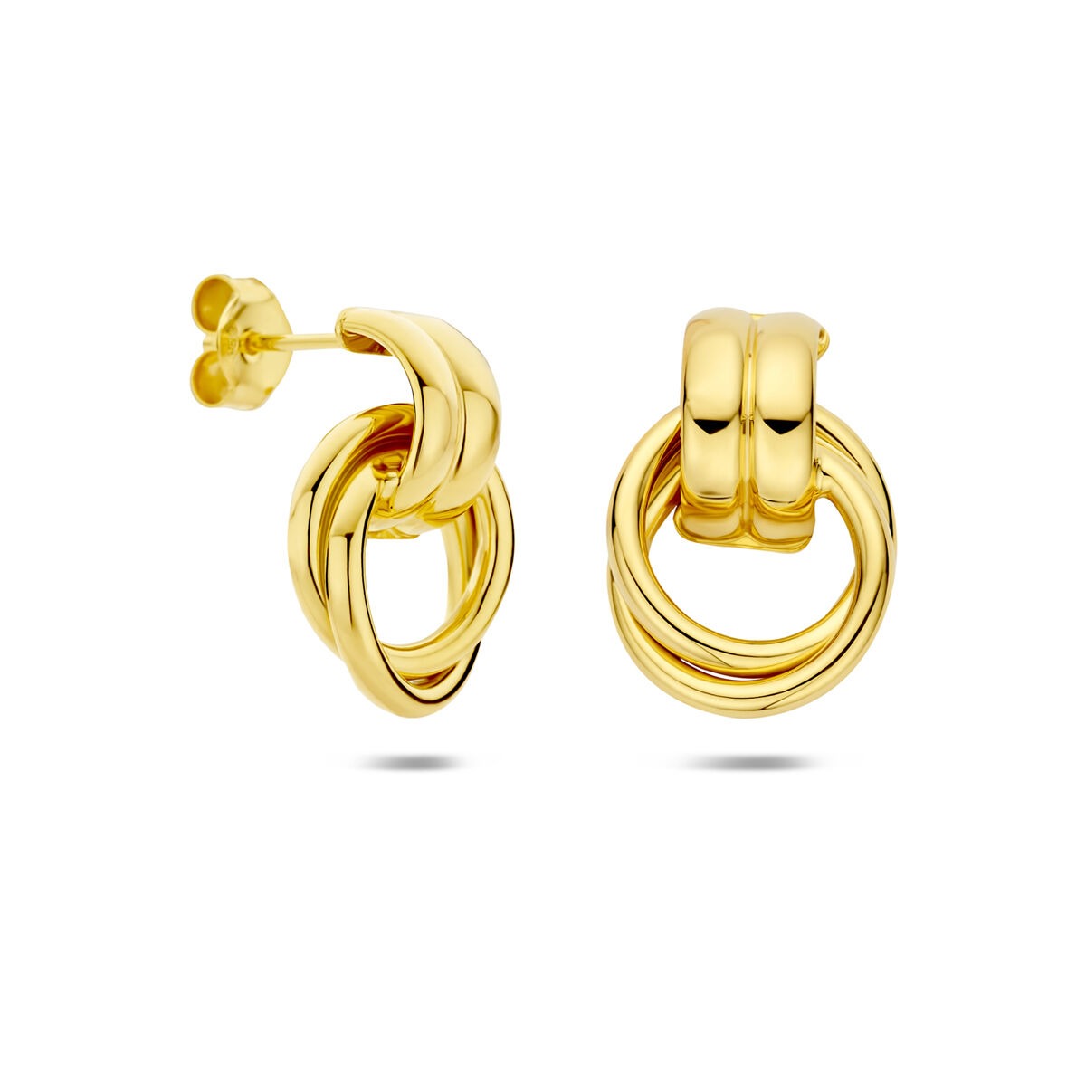 Aros chapados en oro de plata 20 x 13.5 mm