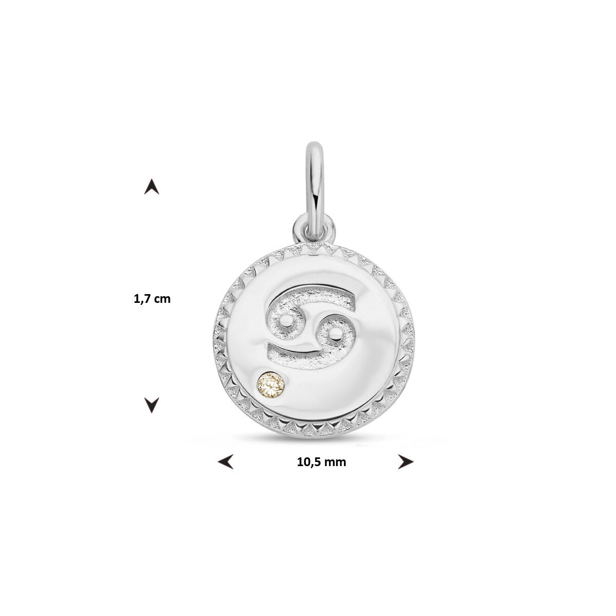 Colgante de plata con zircón verde de signo zodiacal