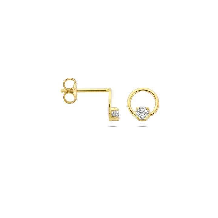 14k geelgouden oorknoppen met lab grown diamant 0,13 ct